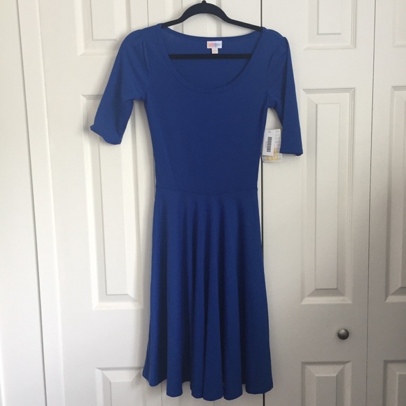 LuLaRoe NWT Royal Blue Nicole Dress Size XXS - Picture 1 of 3